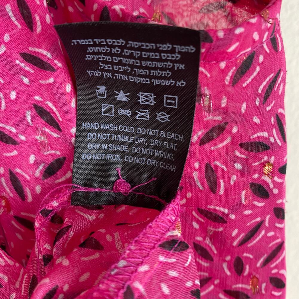 Sabina Musáyev Riviera Pink Tiered Printed Maxi Dress Size M - Picture 14 of 16